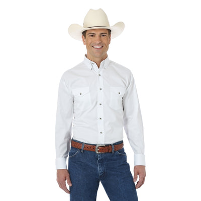 Wrangler Mens Painted Desert Basic Western Shirt - White