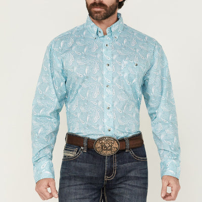 Wrangler Mens Paisley Print Western Shirt