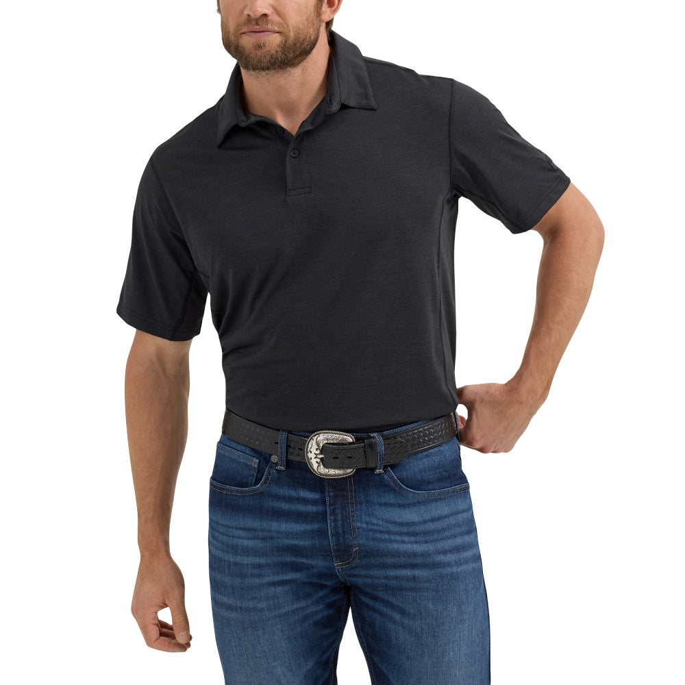 Wrangler Mens Performance Black Polo Shirt