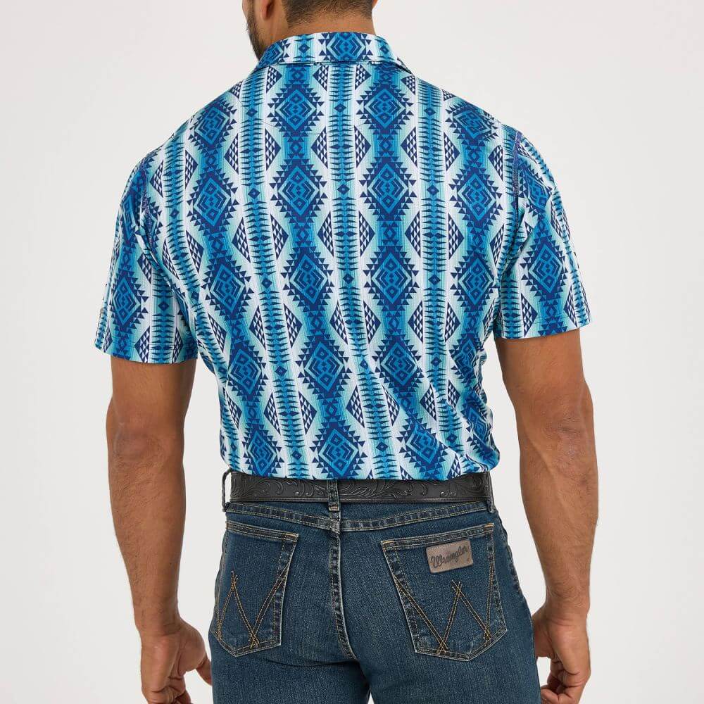 Wrangler Mens Performance Polo Shirt Blue