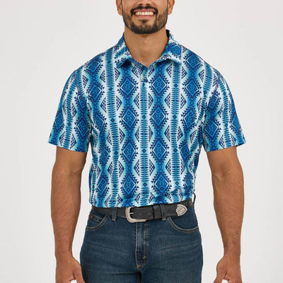 Wrangler Mens Performance Polo Shirt Blue