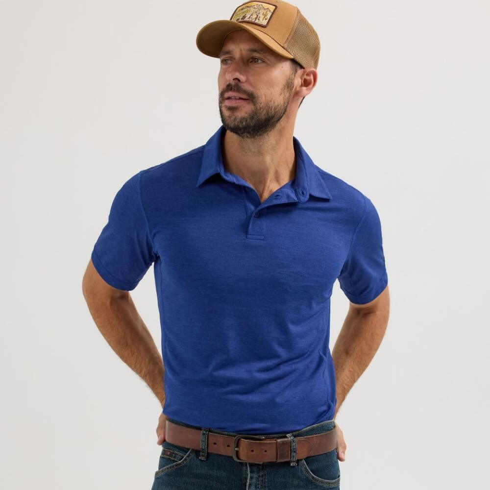 Wrangler Mens Performance Polo Shirt Navy - 112359350