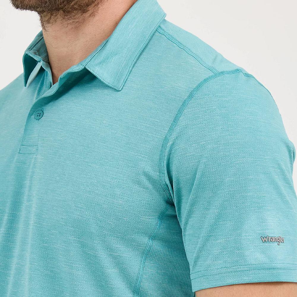 Wrangler Mens Performance Turquoise Polo Shirt