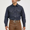 Wrangler Mens Premium Performance Advanced Comfort Cowboy Cut Work Snap Shirt Denim - MACW01D