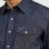 Wrangler Mens Premium Performance Advanced Comfort Cowboy Cut Work Snap Shirt Denim - MACW01D