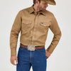 Wrangler Mens Rawhide Cowboy Cut® Firm Finish Twill Western Work Shirt Rawhide (beige) - MS71519