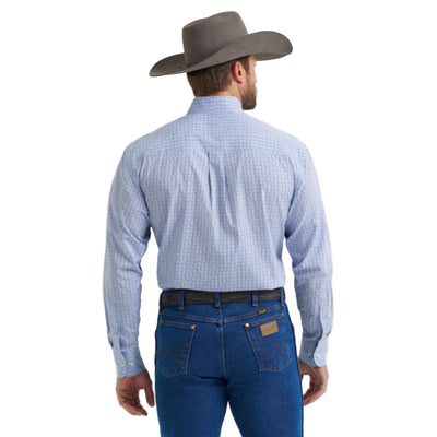 Wrangler Mens Relaxed Fit Plaid Shirt Slate Blue - 112369441
