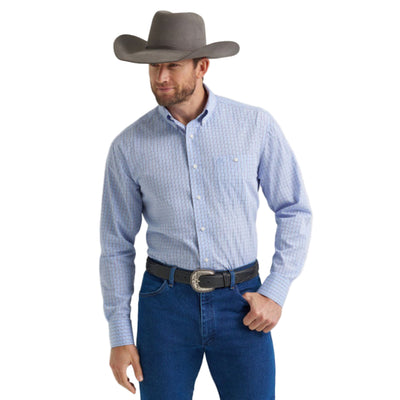 Wrangler Mens Relaxed Fit Plaid Shirt Slate Blue - 112369441