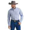 Wrangler Mens Relaxed Fit Plaid Shirt Slate Blue - 112369441