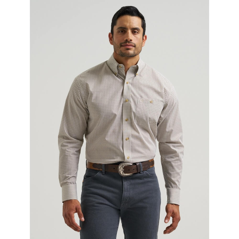 Wrangler Mens Relaxed Fit Shirt Brown - 112381623