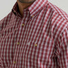 Wrangler Mens Relaxed Fit Shirt Burgandy - 112381629