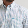 Wrangler Mens Relaxed Fit Shirt Teal/White - 112379158