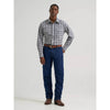 Wrangler Mens Resist Western Snap Plaid Shirt Frontier Stone/Grey - 112385339