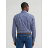 Wrangler Mens Resist Western Snap Plaid Shirt Night Navy - 112385338