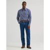 Wrangler Mens Resist Western Snap Plaid Shirt Night Navy - 112385338