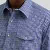 Wrangler Mens Resist Western Snap Plaid Shirt Night Navy - 112385338