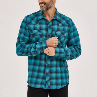Wrangler Mens Retro® Flannel Western Plaid Shirt