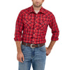 Wrangler Mens Retro Long Sleeve Shirt Red - 112368057