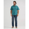 Wrangler Mens Retro Pocket Western Snap Shirt Lagoon - 112381880