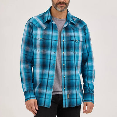 Wrangler Mens Retro Premium Western Plaid Shirt