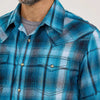 Wrangler Mens Retro Premium Western Plaid Shirt Deep River - 112370175