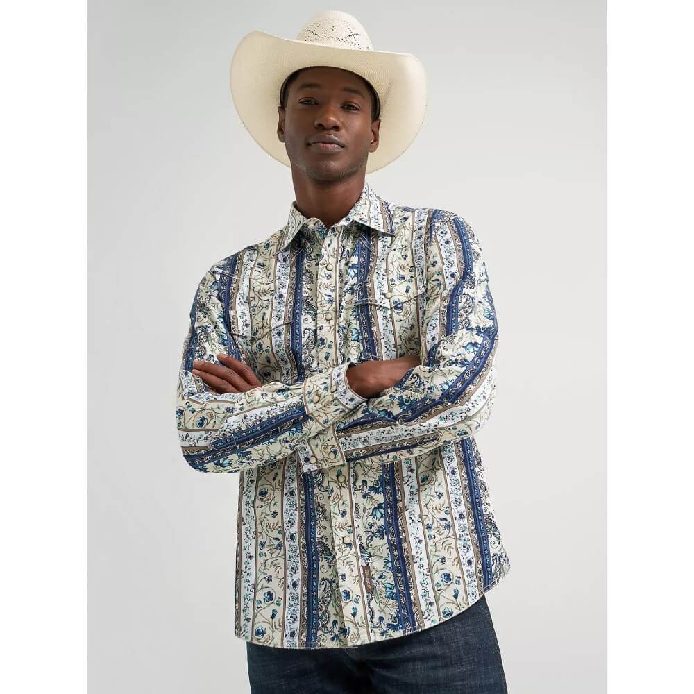 Wrangler Mens Retro Premium Western Snap Shirt
