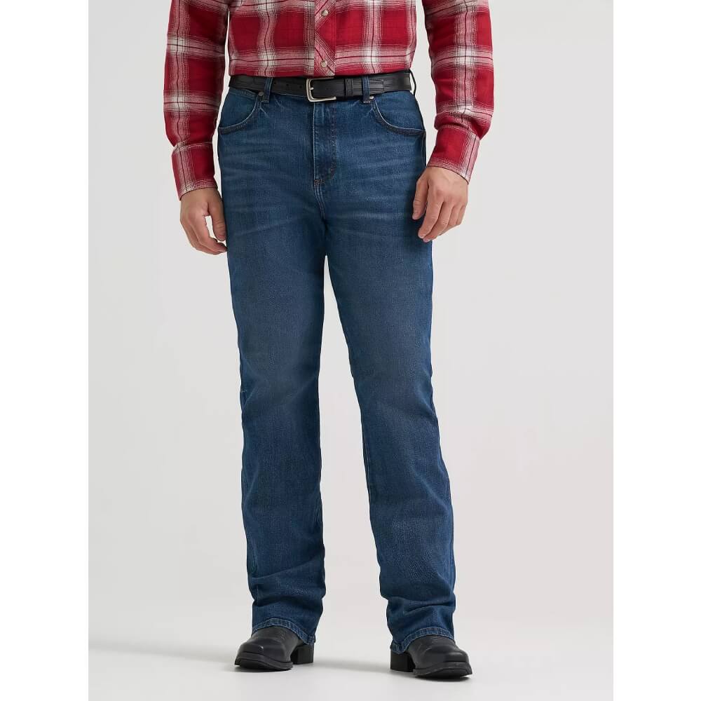 Wrangler Mens Retro Relaxed Fit Bootcut Jeans Wilkes Blue - Dark - 112381598