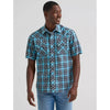 Wrangler Mens Retro® Sawtooth Pocket Western Shirt Blue n Black - 112378928
