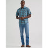 Wrangler Mens Retro® Sawtooth Pocket Western Shirt Blue n Black - 112378928