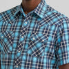 Wrangler Mens Retro® Sawtooth Pocket Western Shirt Blue n Black - 112378928