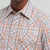 Wrangler Mens Retro® Sawtooth Pocket Western Shirt Gray Lights - 112378935