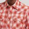 Wrangler Mens Retro® Sawtooth Pocket Western Snap Shirt Burnt Orange - 112374755