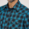 Wrangler Mens Retro® Sawtooth Western Shirt Coal/Blue - 112369565