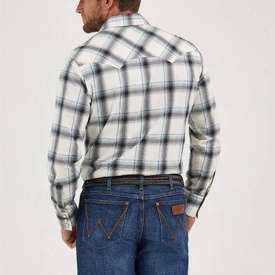 Wrangler Mens Retro® Sawtooth Western Shirt Cream Contrast - 112369552