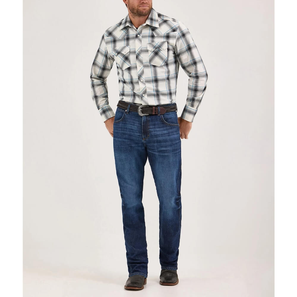 Wrangler Mens Retro® Sawtooth Western Shirt Cream Contrast - 112369552