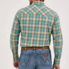 Wrangler Mens Retro® Sawtooth Western Shirt Tan/Aqua - 112369551