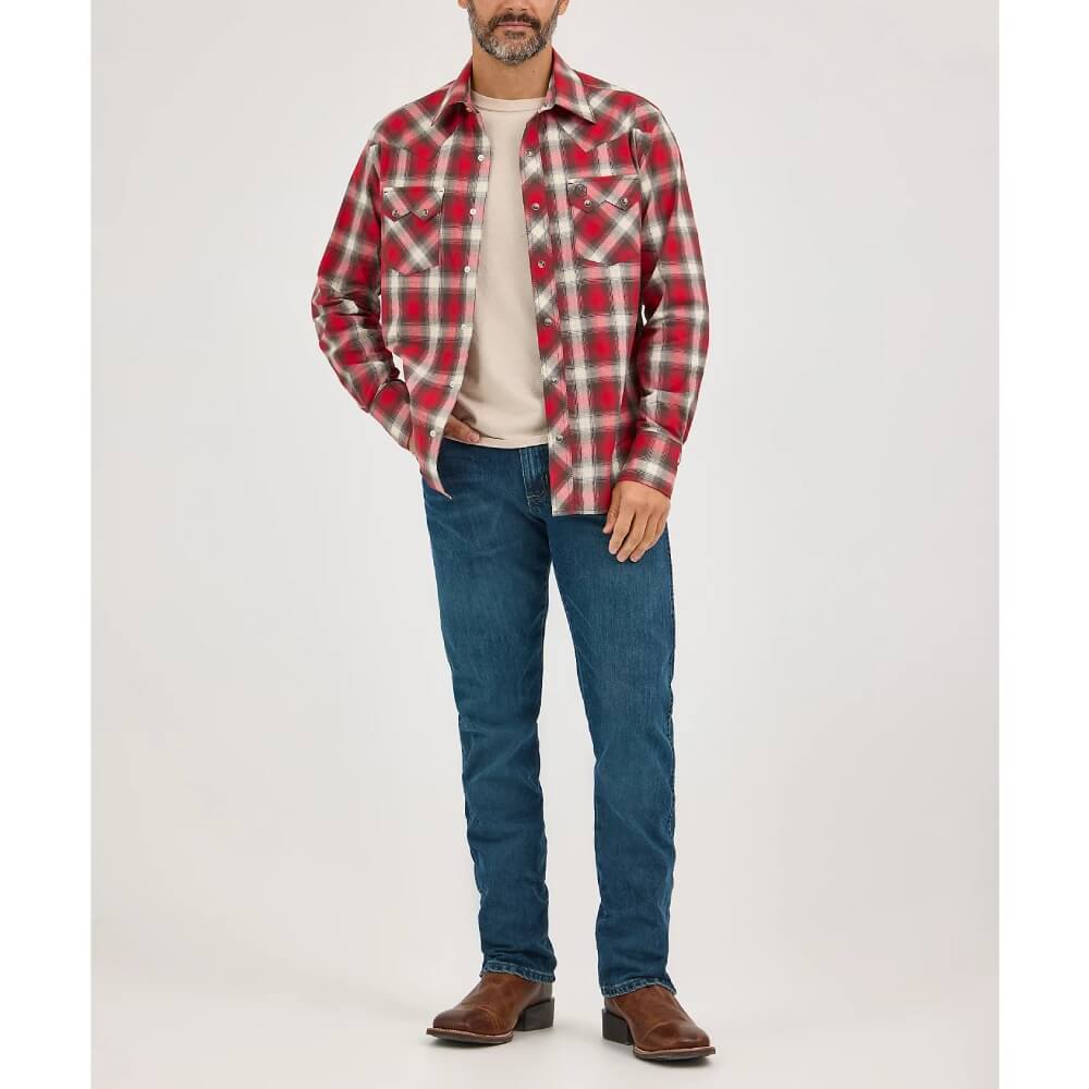 Wrangler Mens Retro Sawtooth Western Snap Shirt - 112369521