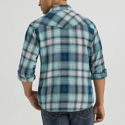 Wrangler Mens Retro Western Plaid Shirt