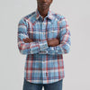 Wrangler Mens Retro Western Plaid Shirt Blue Sunrise - 112374998