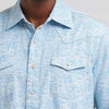 Wrangler Mens Retro Western Snap Printed Shirt Toile Waves - 112374976