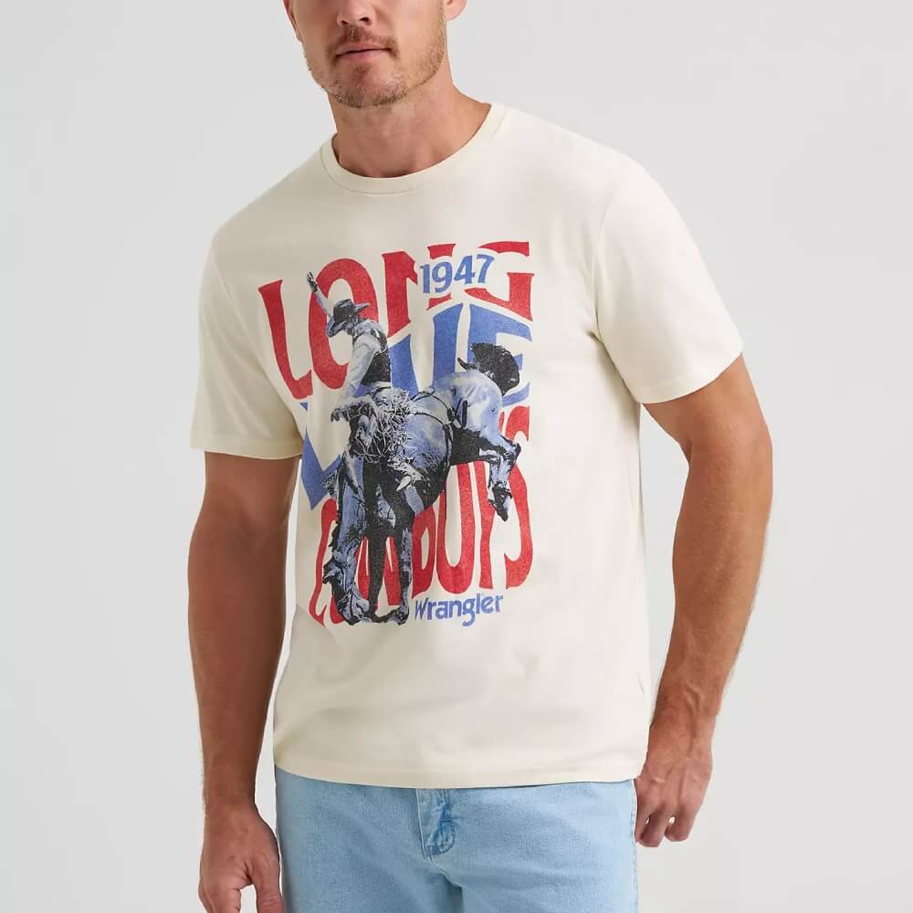 Wrangler Mens Riding Cowboy Graphic T-Shirt