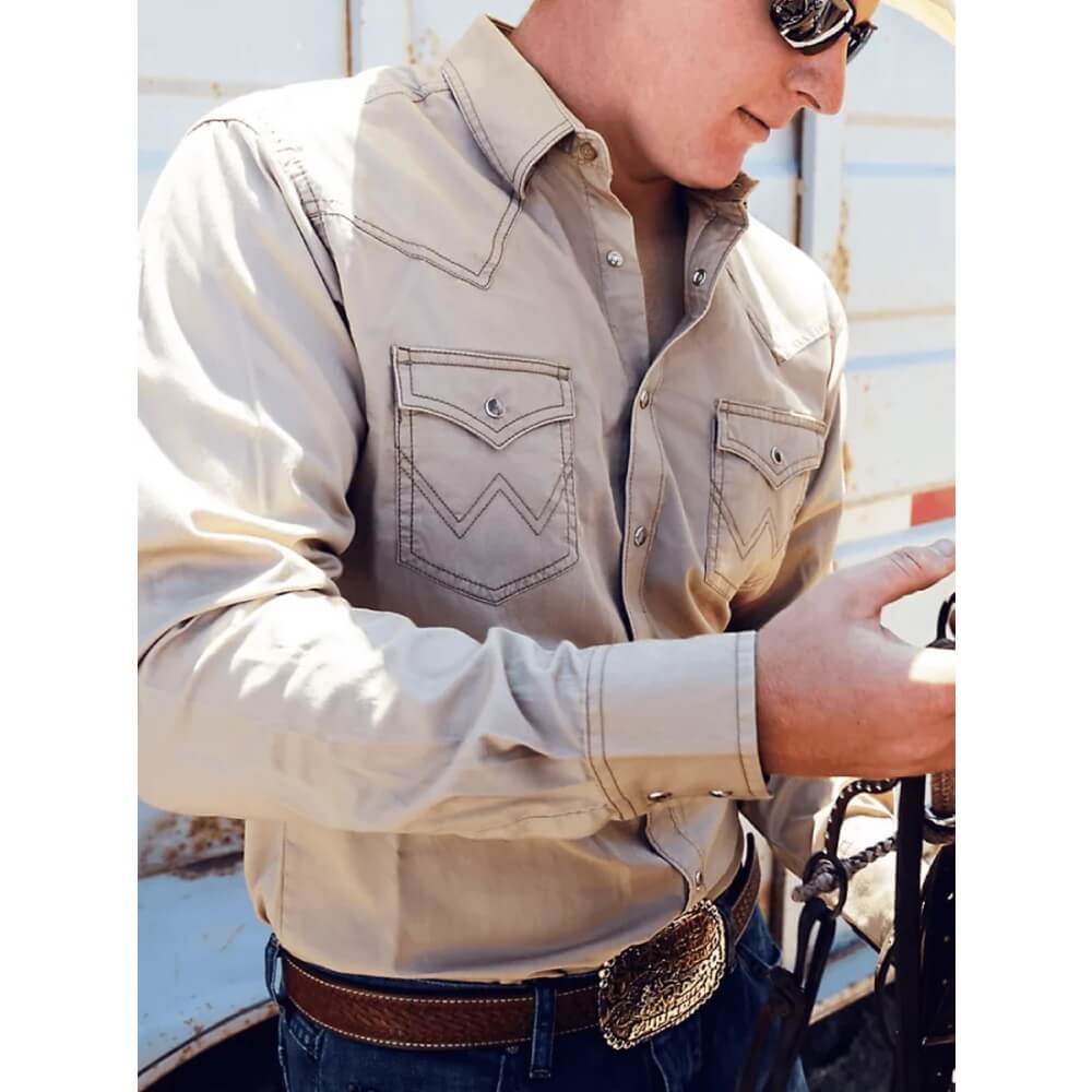 Wrangler Mens Rock Contrast Trim Shirt - 10MVR502T