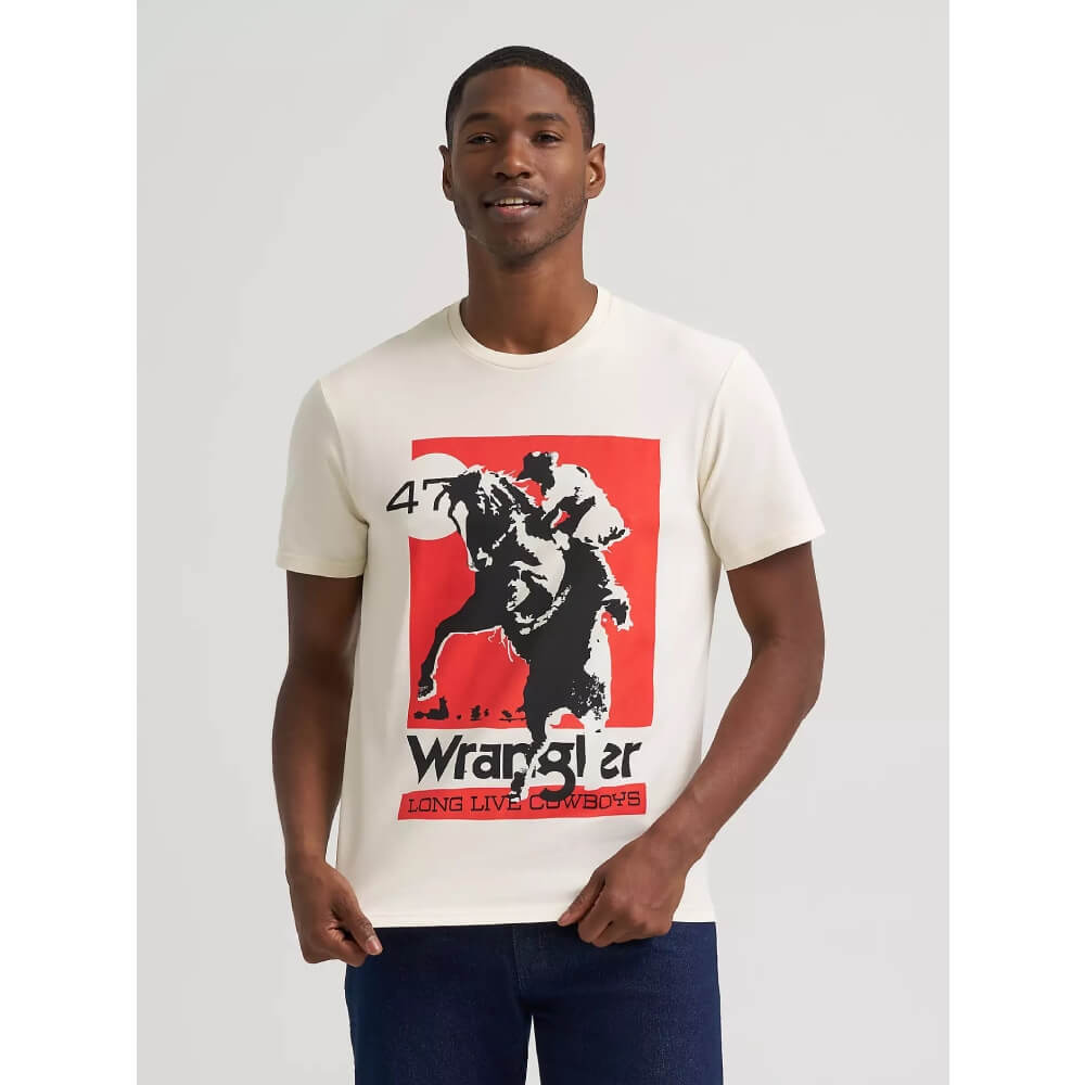 Wrangler Mens Rodeo Poster Graphic T-Shirt Antique White - 112383926