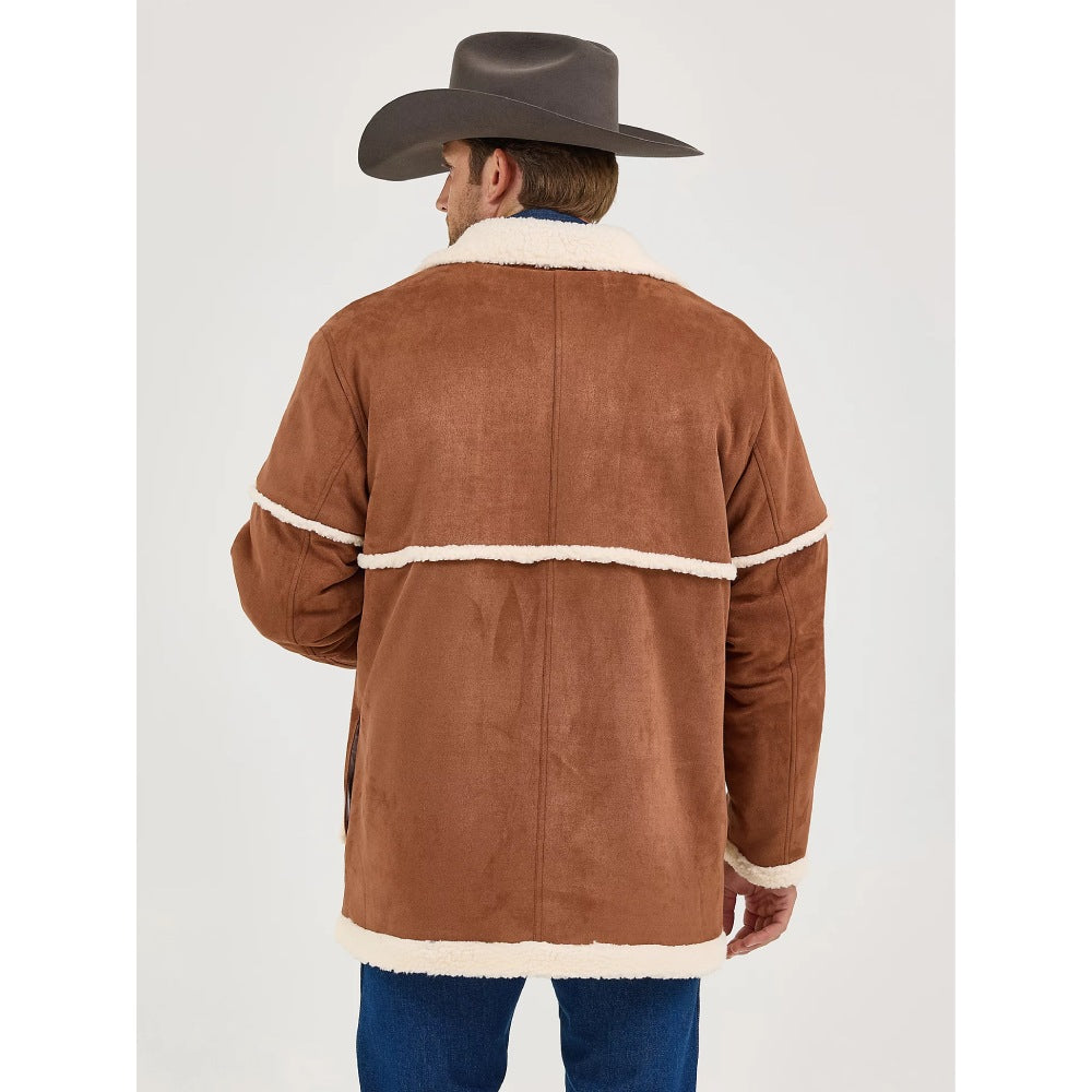 Wrangler Mens Sherpa Faux Suede Cowboy Jacket