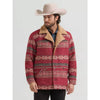 Wrangler Mens Sherpa Jacquard Wrange Jacket Biking Red - 112381948
