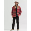 Wrangler Mens Sherpa Jacquard Wrange Jacket Biking Red - 112381948