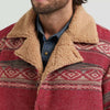 Wrangler Mens Sherpa Jacquard Wrange Jacket Biking Red - 112381948