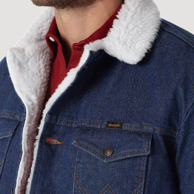 Wrangler Mens Sherpa Lined Denim Jacket