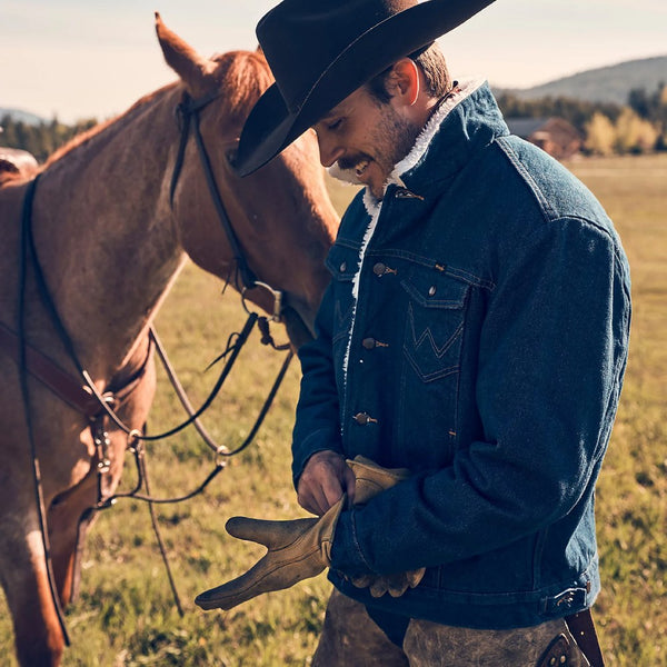 Wrangler Mens Sherpa Lined Denim Jacket | Shop Online