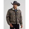 Wrangler Mens Sherpa Lined Jacquard Print Jacket Elmwood/Grey - 112381945